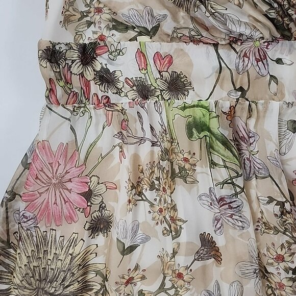 Tristan Women's Maxi Strapless Dress Floral Print Cream Pink Flowy Size 16 - Picture 5 of 16